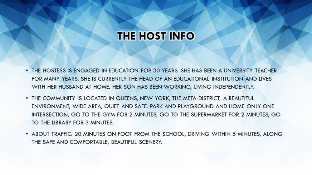 home stay info